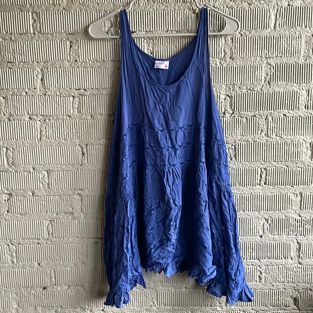 Free People intimates blue lace float top (also used as swimsuit coverup)
